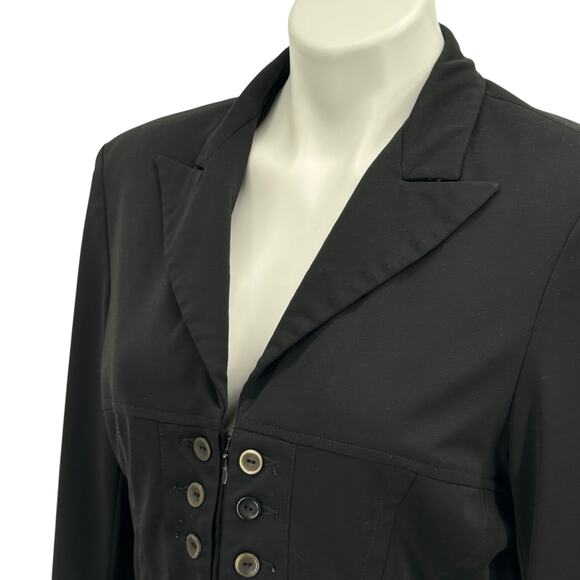 Jacqueline Riu Steampunk Jacket Women VTG 42 Black Gothic Victorian DarkAcademia - Picture 8 of 11
